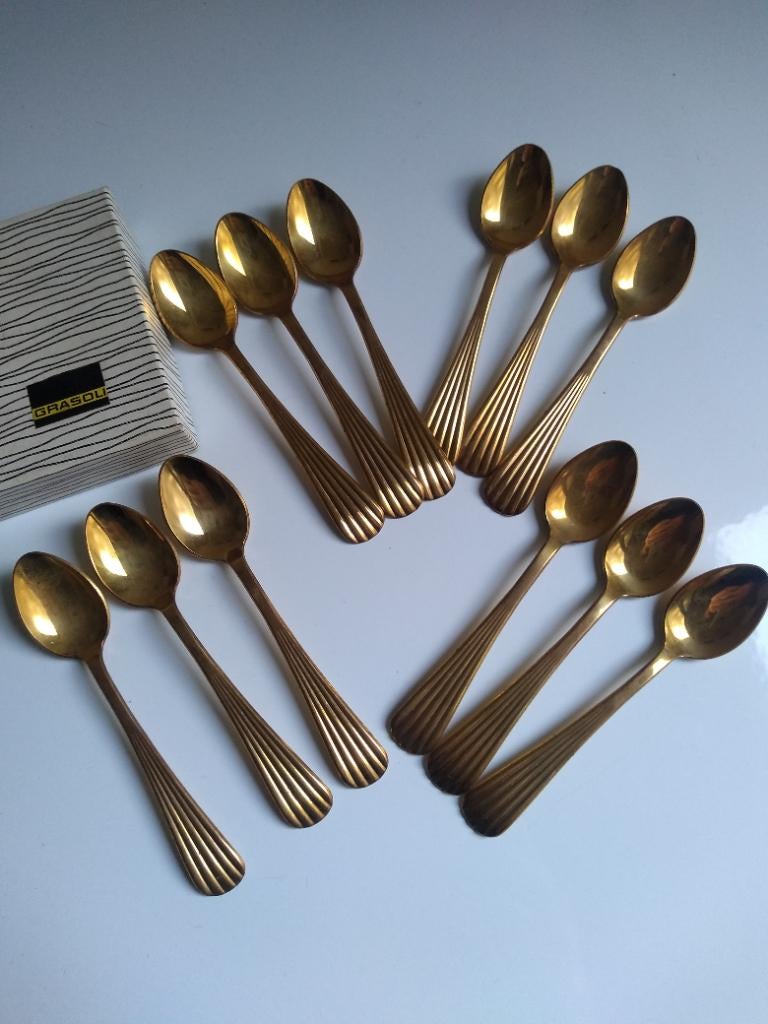 Cuillères à moka Grasoli, Enlèvement ou Envoi, Comme neuf, Métal, Couverts