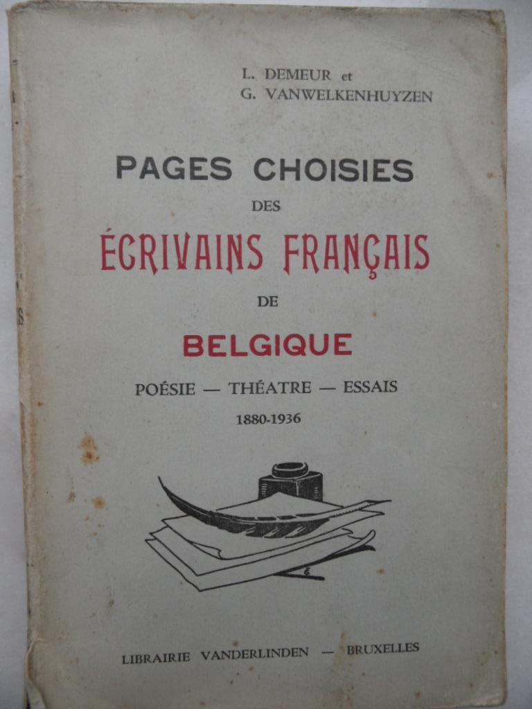 Pages choix des écrivains français de Belgique, Enlèvement ou Envoi, Fiction, Librairie Vanderlinden, Utilisé