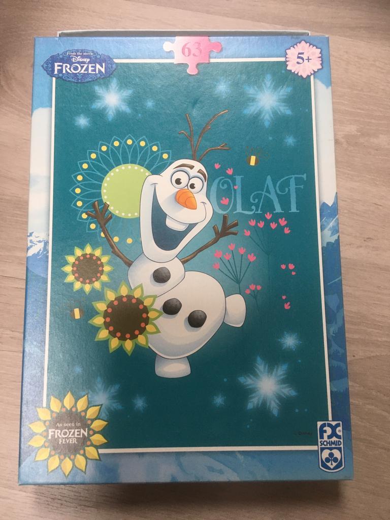 Puzzel frozen, 63 stukken, Ophalen of Verzenden, Meer dan 50 stukjes, Zo goed als nieuw, 4 tot 6 jaar