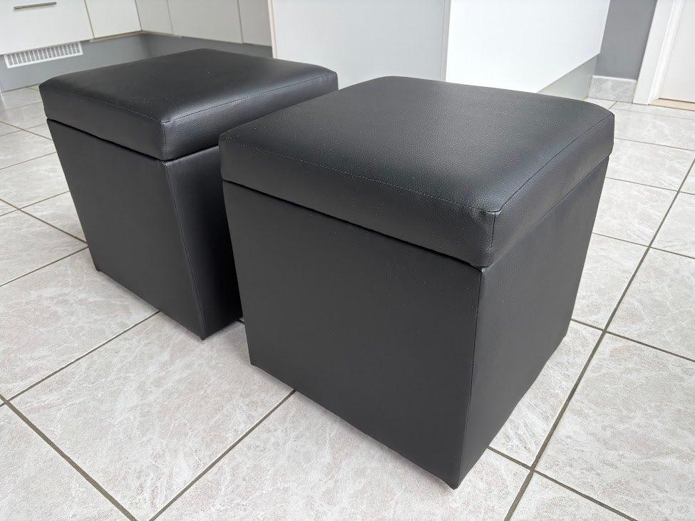 Poef met opbergruimte, Huis en Inrichting, Zetels | Voetbanken en poefs, Minder dan 50 cm, Vierkant, Minder dan 50 cm, Zo goed als nieuw