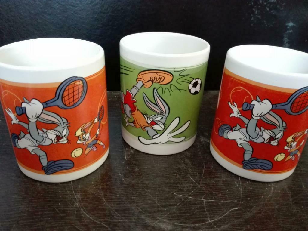 172) 3 grote tassen met Bugs Bunny erop, Ophalen of Verzenden, Zo goed als nieuw, Tv, Gebruiksvoorwerp