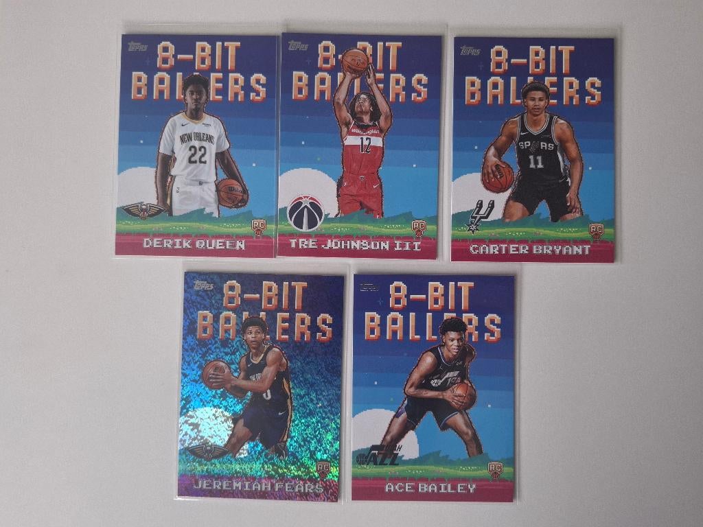 Lot 5 kaarten NBA Topps 2025 - 8-bit Ballers Rookies, Ophalen of Verzenden, Zo goed als nieuw, Meerdere plaatjes