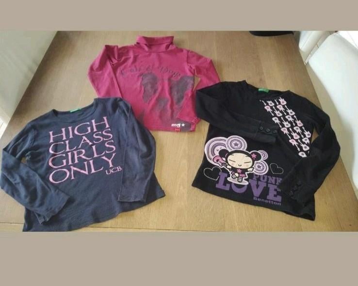 Drie longsleeves maat 116 / 6 jaar, Meisje, Ophalen of Verzenden, Zo goed als nieuw, Shirt of Longsleeve