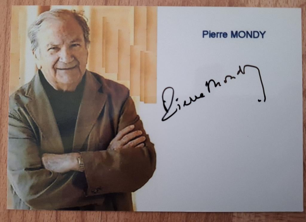 Autographe original de l'acteur Pierre Mondy, Collections, Musique, Artistes & Célébrités, Enlèvement ou Envoi, Comme neuf, Signé