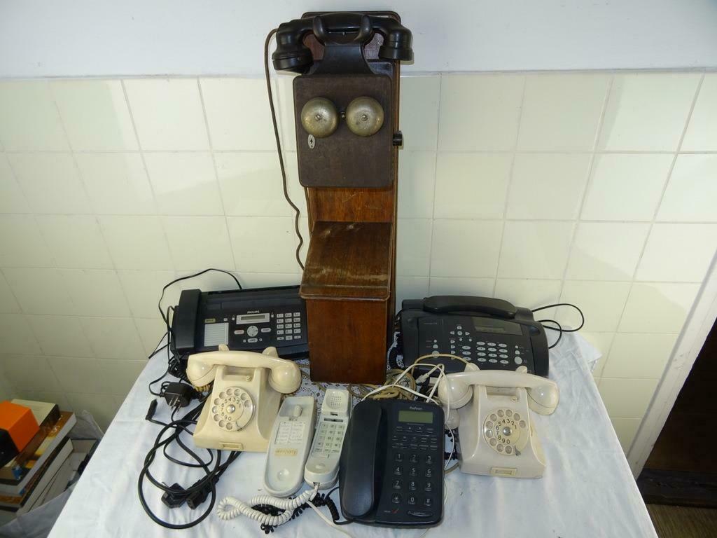 Antieke telefoon collectie van 6x antiek vintage Los te koop, Telecommunicatie, Ophalen of Verzenden, Gebruikt, Met draaischijf