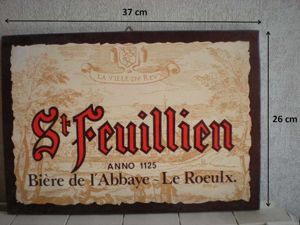 Saint Feuillien (Friart) Pub en carton, Collections, Enlèvement ou Envoi, Comme neuf, Panneau, Plaque ou Plaquette publicitaire
