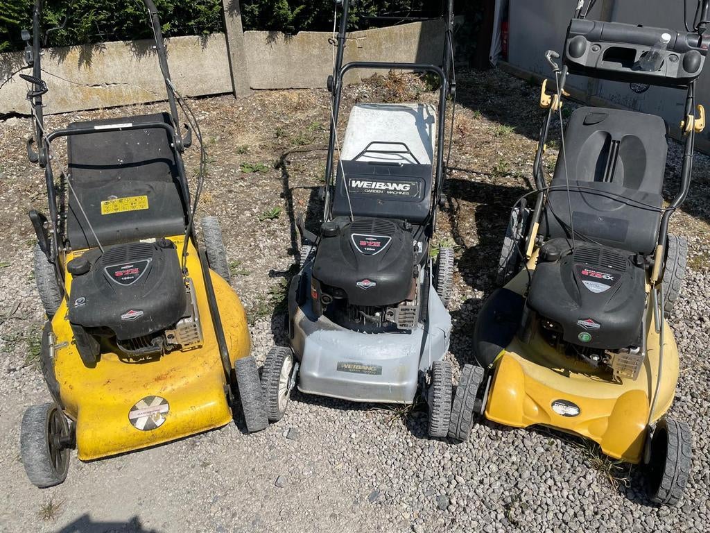 2x Grasmaaier Power Plus 675ex 56cm - B&S motor 190cc, Tuin en Terras, Grasmaaiers, Ophalen, Cirkelmaaier, Zo goed als nieuw, Benzine-grasmaaier
