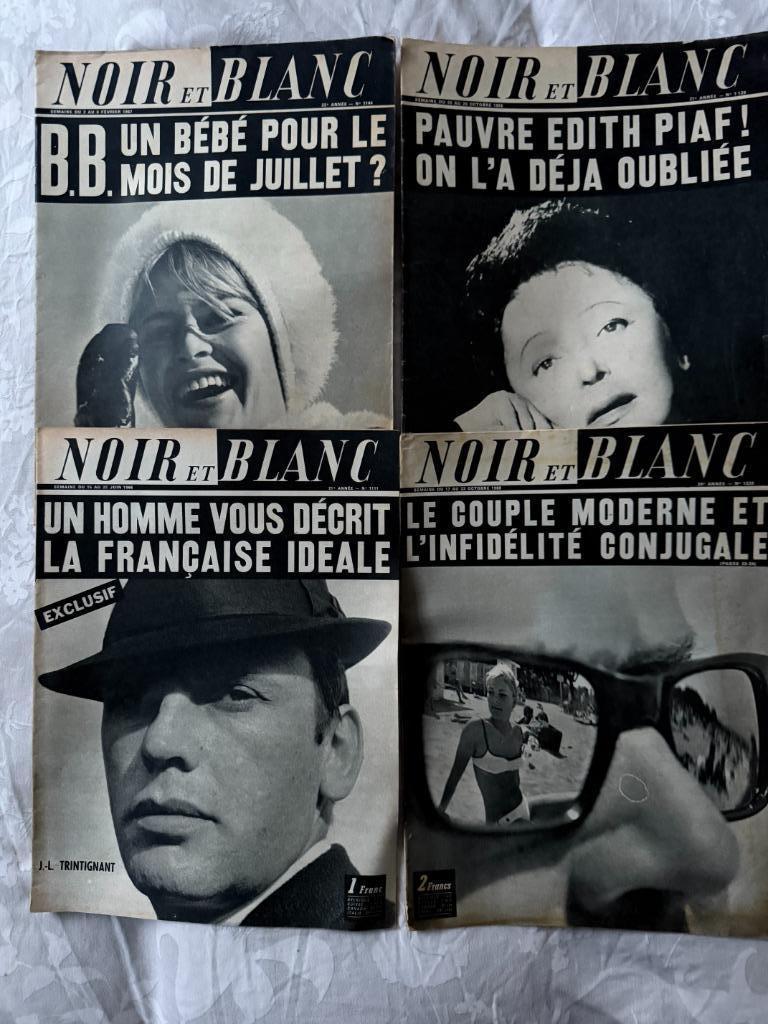 ZWART en WIT, jaren 60, Bardot, Piaf, Tintignant, Vartan, Verzenden, 1960 tot 1980, Tijdschrift