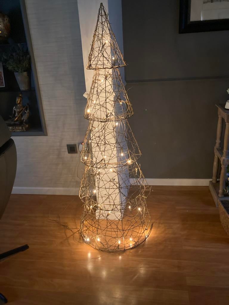 Gouden Kerstboom  met verlichting, Enlèvement, Comme neuf