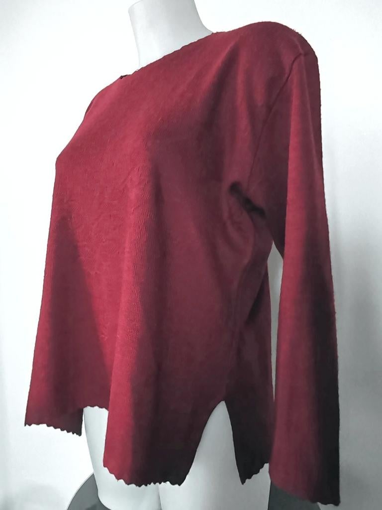 Pull en maille bordeaux avec motif taille XL, Enlèvement ou Envoi, Comme neuf