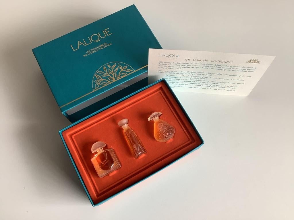 Vintage Lalique parfumflesjes Les introuvables, Ophalen of Verzenden, Nieuw, Miniatuur, Gevuld