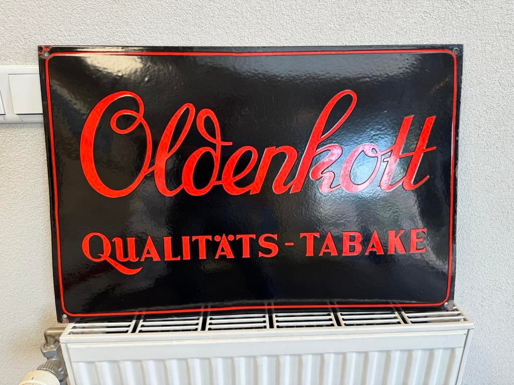 Oldenkott Tabak emaille reclamebord, Ophalen of Verzenden
