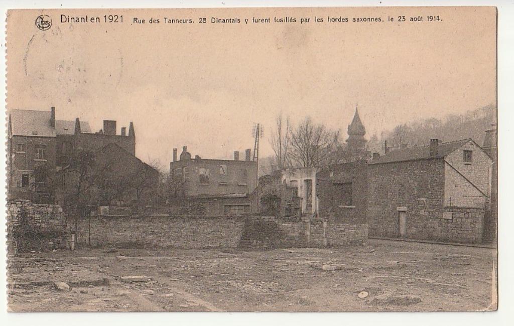 Dinant 1921 Rue des Tanneurs 28 Dinantais y furent fusillés, Collections, Cartes postales | Belgique, Envoi, Affranchie, Namur