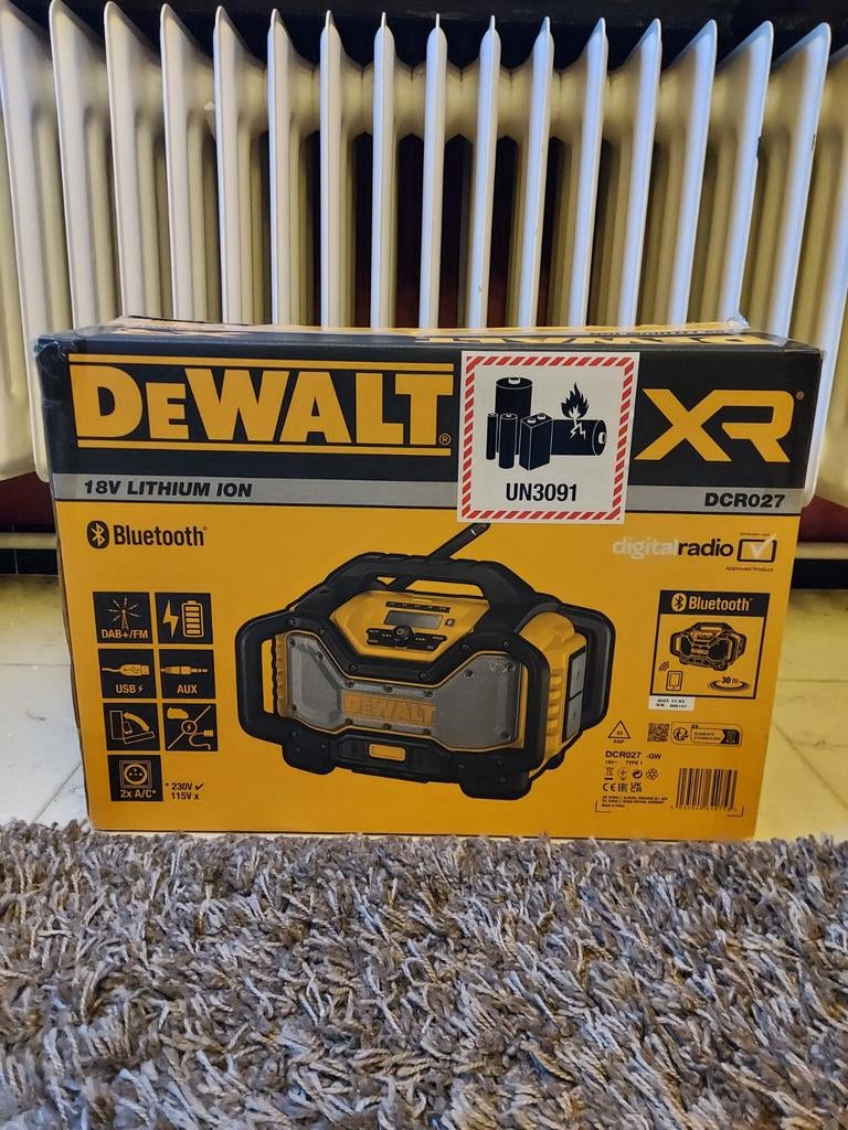 Bouwradio- dewalt DCR027 xr DAB +radio lader +batterij, Ophalen, Nieuw, Bouwradio