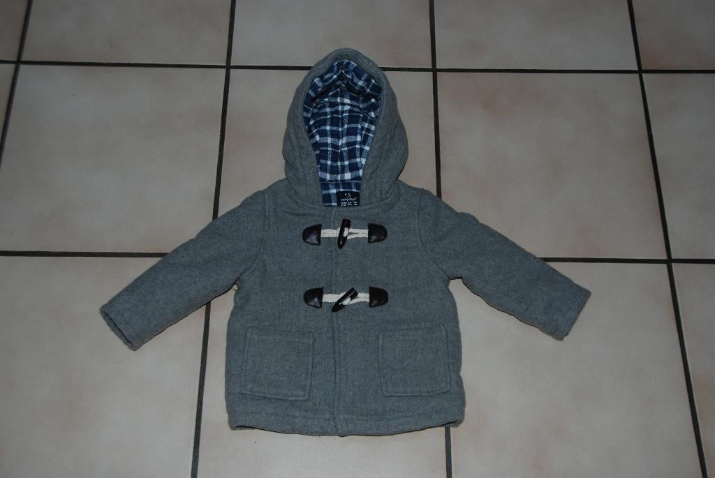 Bébé Veste Manteau Duffle coat gris T80cm ou 9/12 mois TBon!, Garçon, Enlèvement ou Envoi, Earlydays, Comme neuf