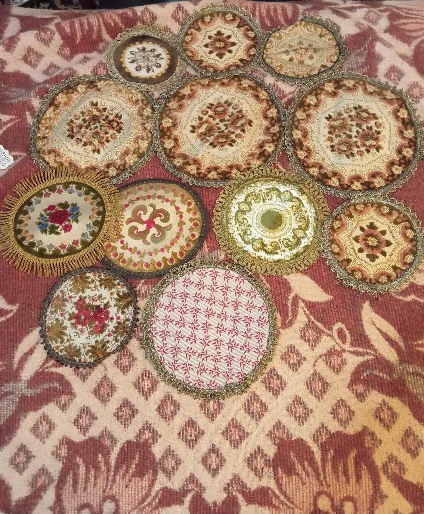 12 ronde retro vintage onderzet tapijten, Huis en Inrichting, Woonaccessoires | Onderzetters, Verzenden, Zo goed als nieuw