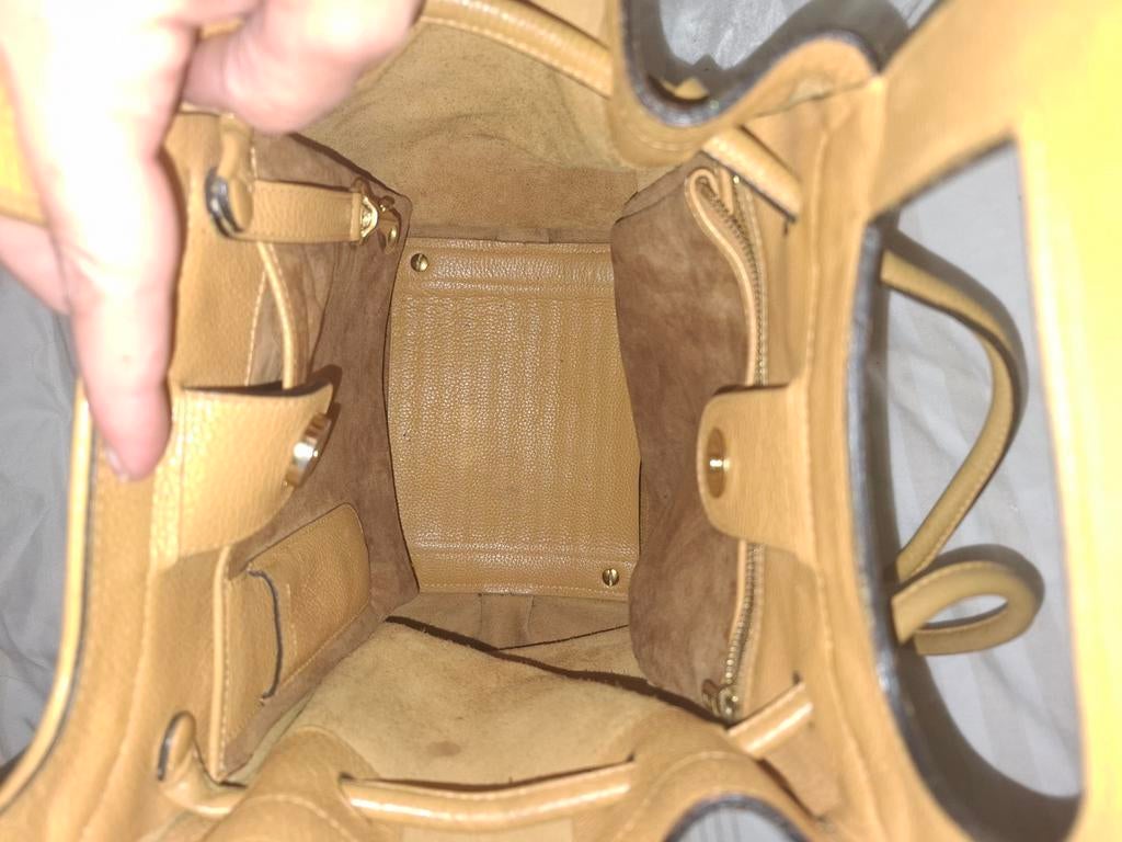 Delvaux Yellow Toile de Cuir Top Handle Bag, Ophalen of Verzenden, Zo goed als nieuw
