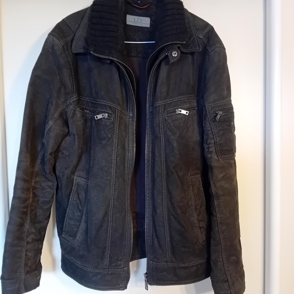 leder vest - Daim, Andere, Bruin, Maat 48/50 (M), Ophalen of Verzenden