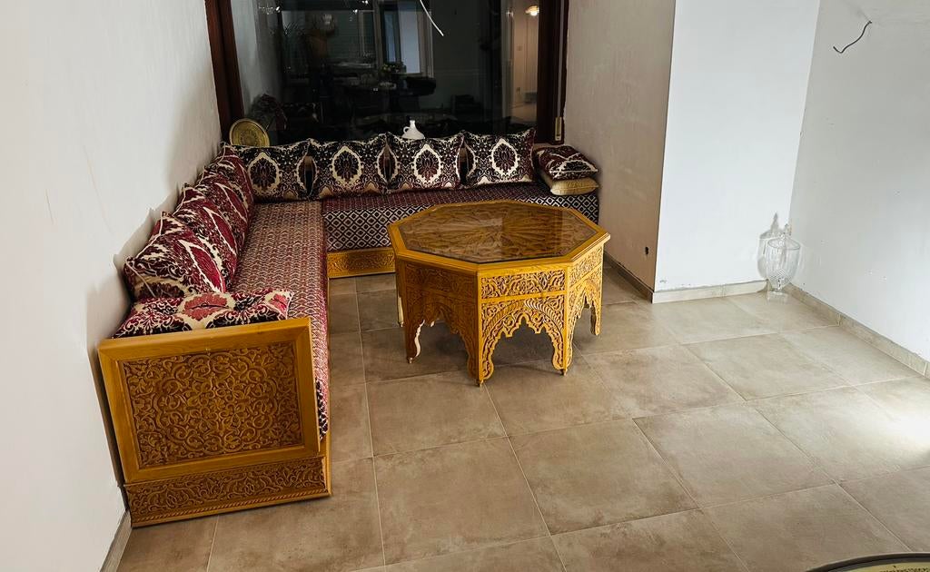 Marokkaanse salon massief cederhout (ARZ), Ophalen, Nieuw, Hoekbank, Hout