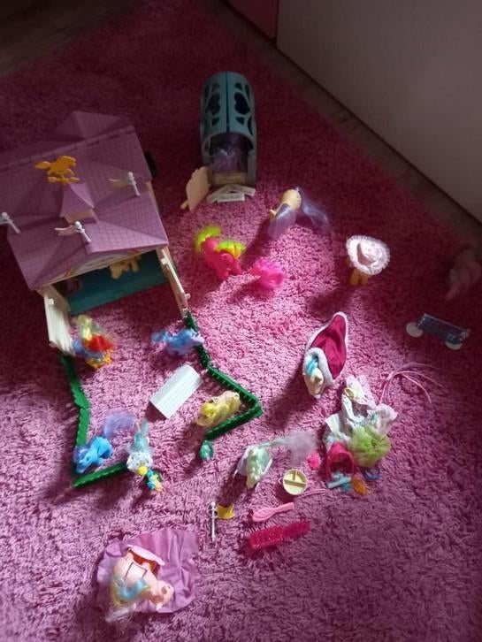 Vintage ponyhuis my little pony en toebehoren jaren 80, Ophalen, Gebruikt