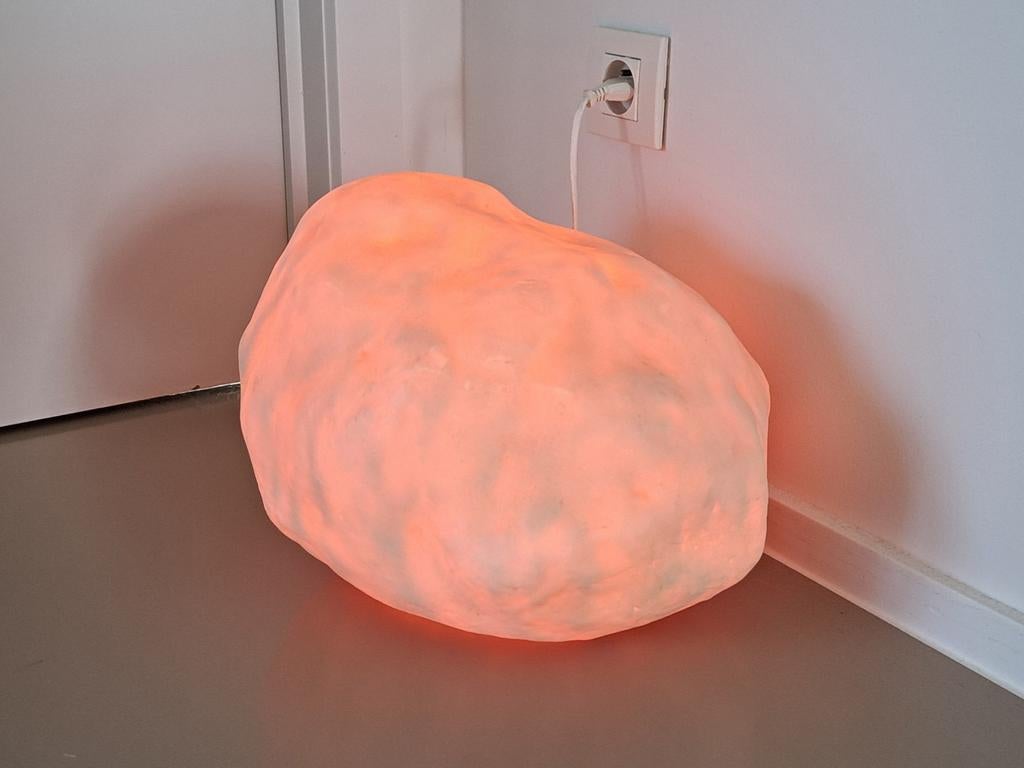 Vintage Design Tafellamp – Heico (1980s) – Stone Lamp maanro, Enlèvement ou Envoi, Synthétique