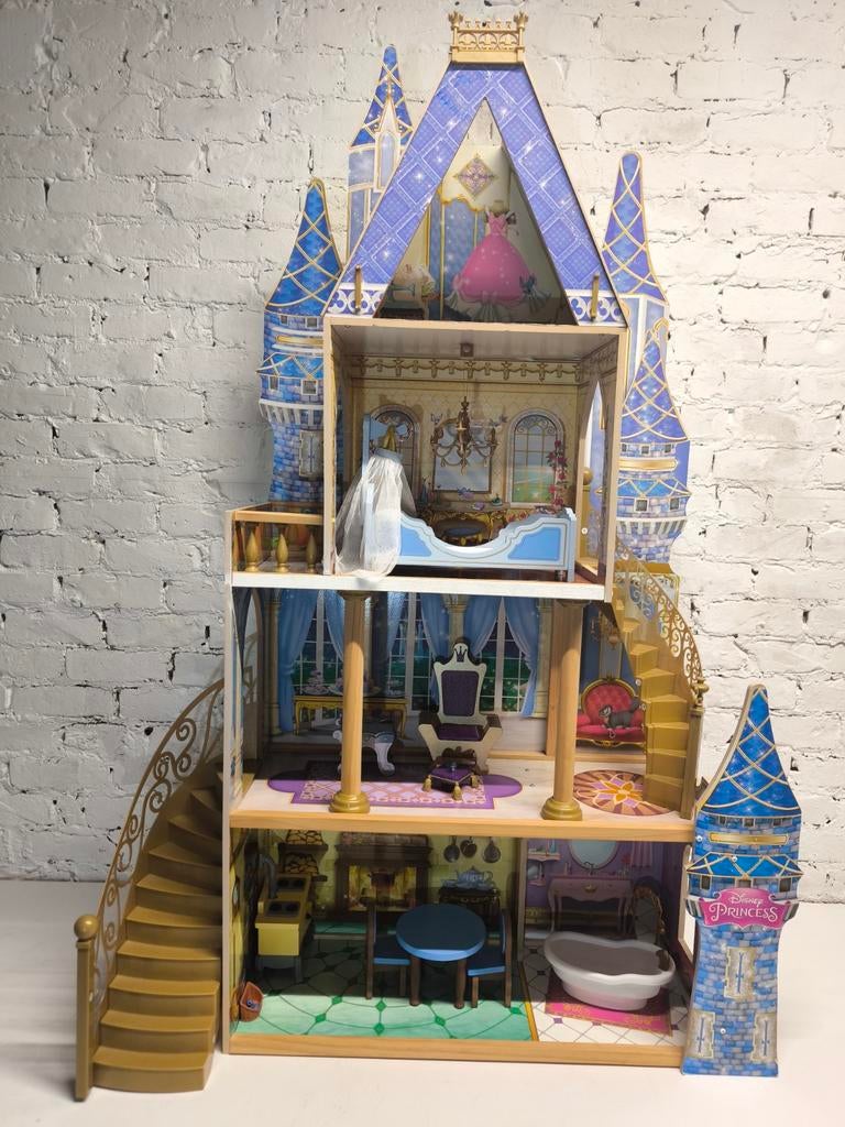 Kidkraft poppenhuis Disney kasteel (1m40 hoog), Kinderen en Baby's, Ophalen, Gebruikt, Poppenhuis
