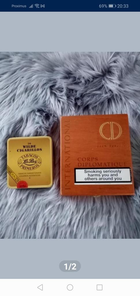1 boîte à cigares et 1 boîte à cigares en bois, Enlèvement ou Envoi, Comme neuf