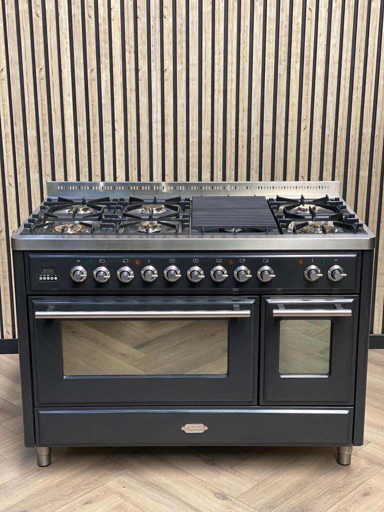 Luxe Fornuis Boretti Gas 120cm + Afzuigkap + Mtifunctioneel, Ophalen of Verzenden, Grill, Gas