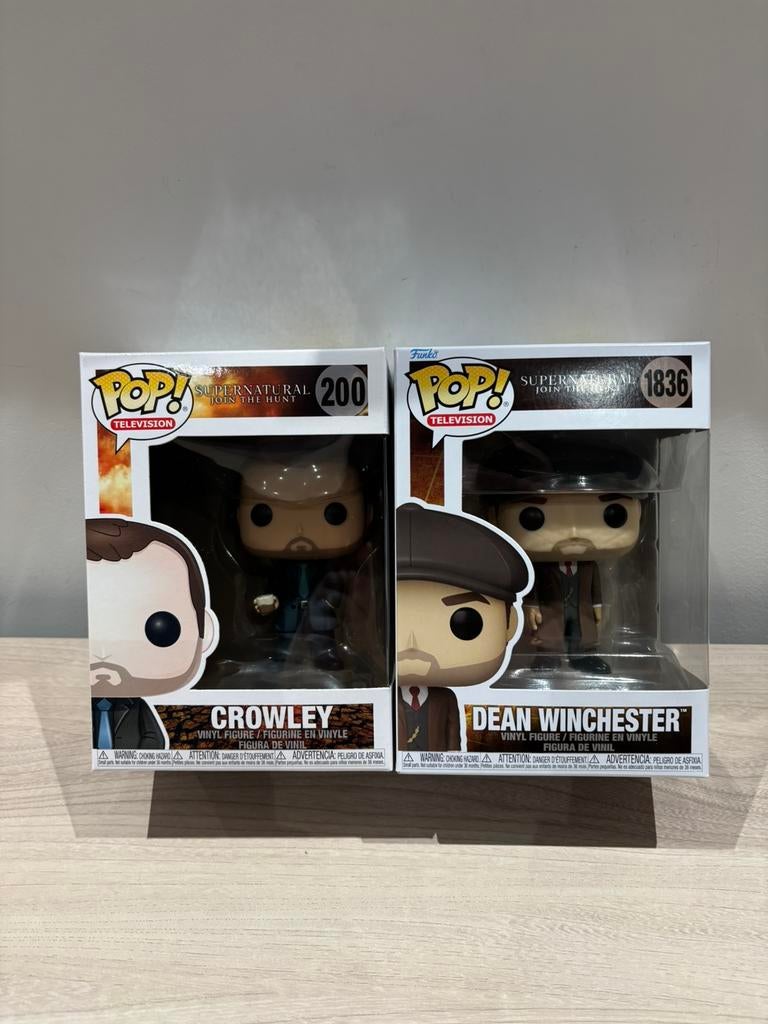 Funko Pop Supernatural – Crowley #200 & Dean Winchester 1836, Ophalen of Verzenden, Zo goed als nieuw