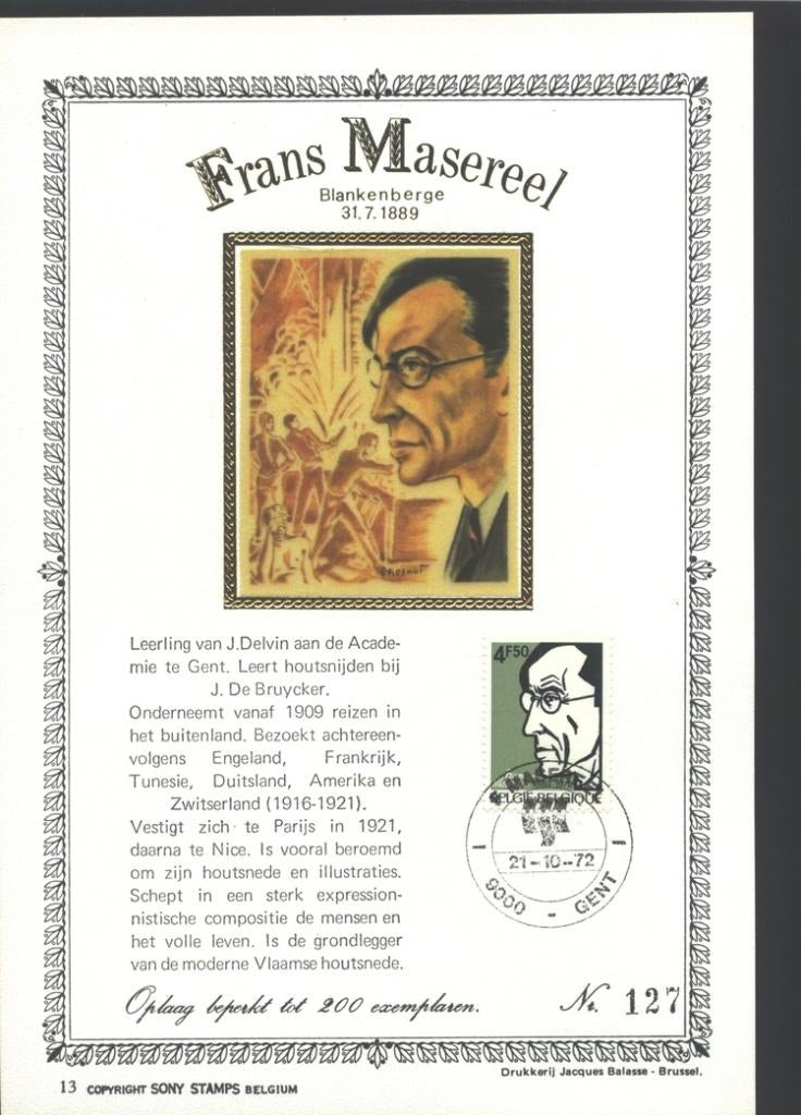 Frans Masereel uit 1972, Verzenden