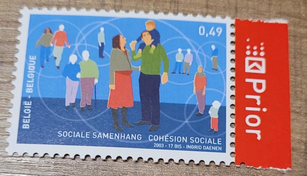 Oude postzegel: Sociale samenhang (postfris), Postzegels en Munten, Frankeerzegel, Ophalen of Verzenden, Zonder stempel, Postfris