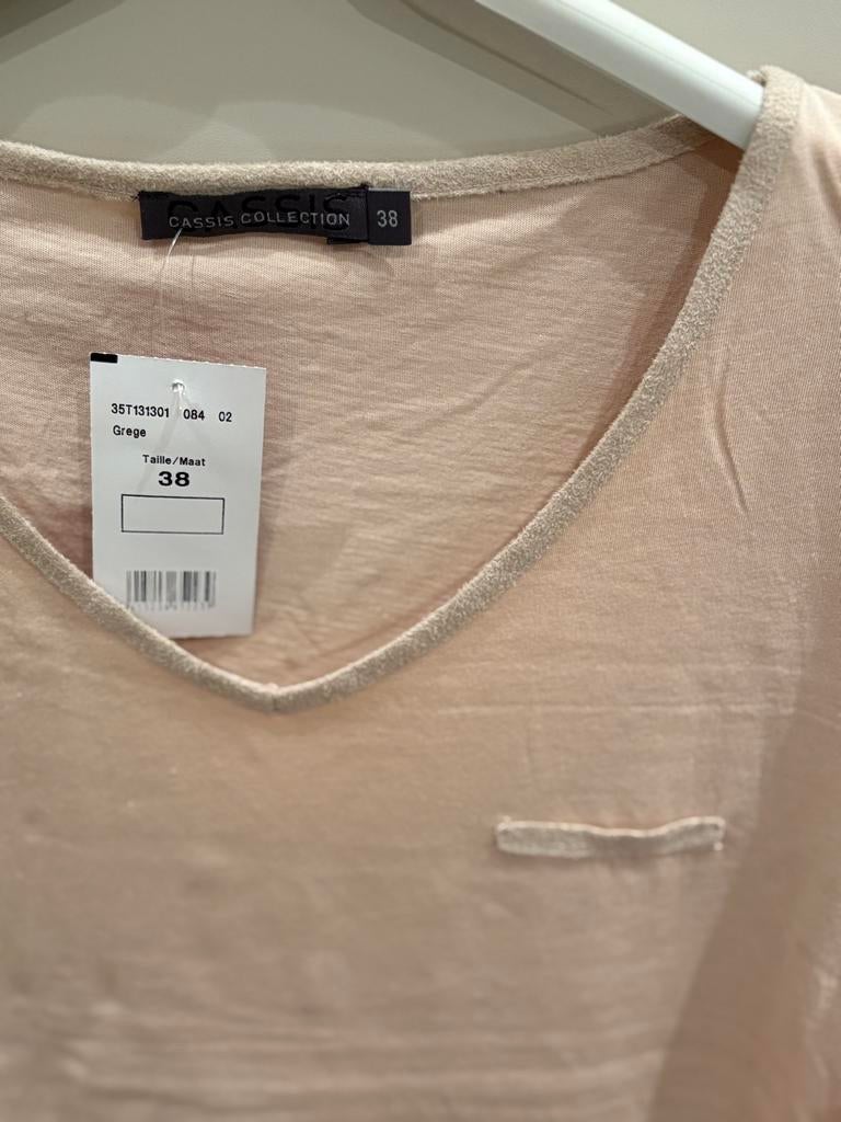 Nouveau t-shirt - couleur nude - marque Cassis Collection 38, Neuf, Manches courtes, Taille 38/40 (M), Cassis Collection