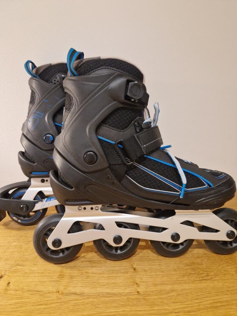 Skeelers maat 42 Oxelo (incl draagtas, knie-, pols- elleboog, Zo goed als nieuw, Inline skates 4 wielen, Ophalen, Overige merken