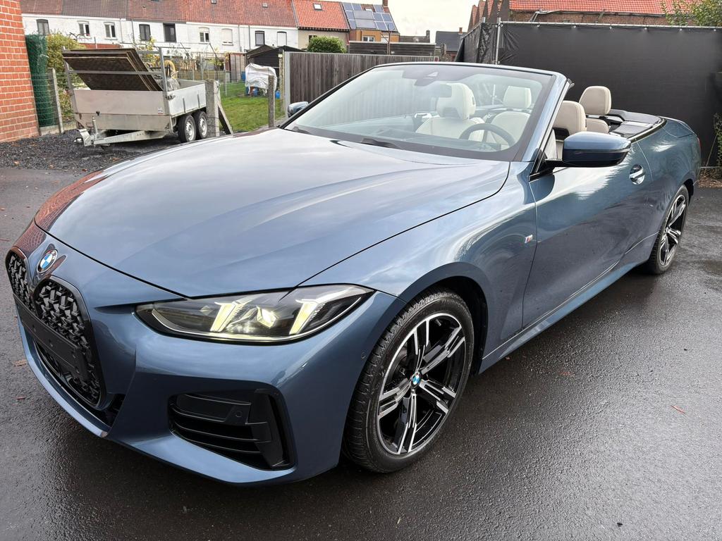 Bmw 420i cabrio M pakket, Auto's, Automaat, Beige, Cabriolet, Blauw