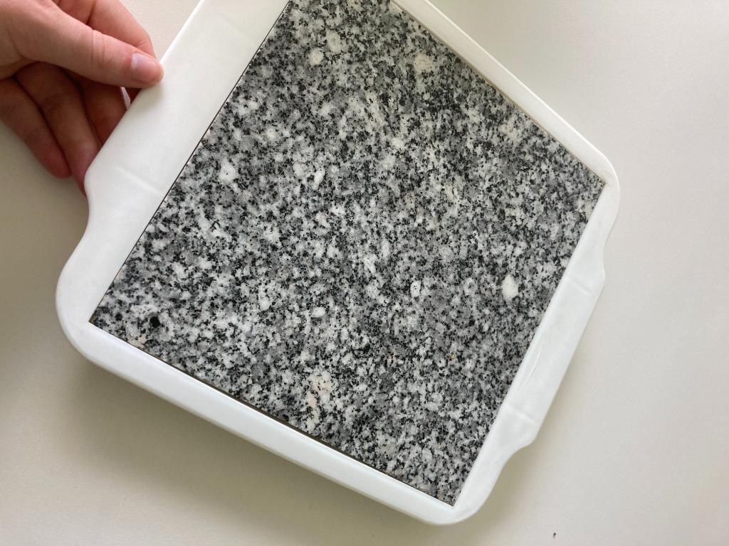 onderzetter marmer/plastiek - goede staat, Ophalen, Gebruikt, Keramiek, Overige typen