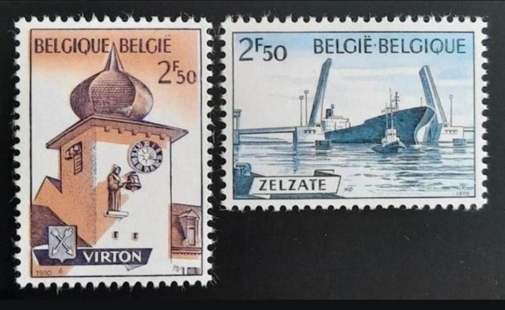 Belgique : COB 1537/38 ** Virton et Zelzate 1970., Sans timbre, Neuf, Enlèvement ou Envoi, Non oblitéré