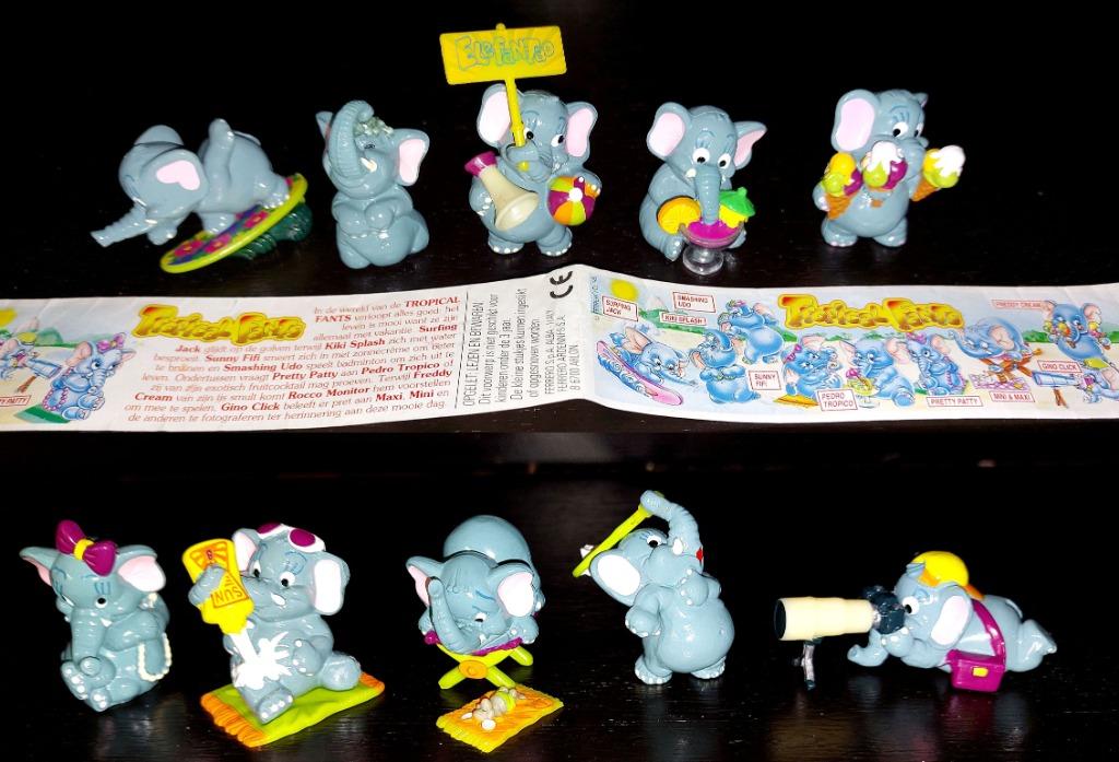 Complete set Tropical Fants olifanten + 1 BNL 1997 papier, Ophalen of Verzenden, Zo goed als nieuw, Hardplasticfiguren
