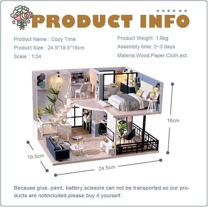 miniatuur Poppenhuis met meubels | GRATIS LEVERING, Poppenhuis, -, Verzenden, -
