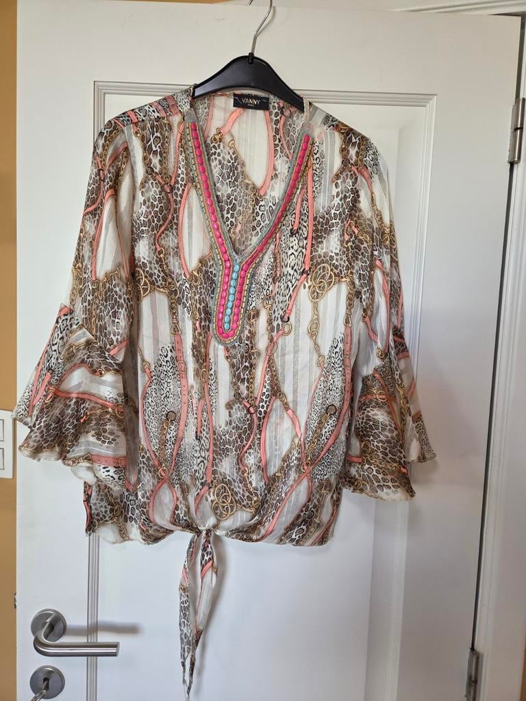 Mooie roze/ goud/ beige boho Ibiza tuniek blouse maat TU, Kleding | Dames, Maat 42/44 (L), Nieuw, Ophalen of Verzenden, Vanny Paris