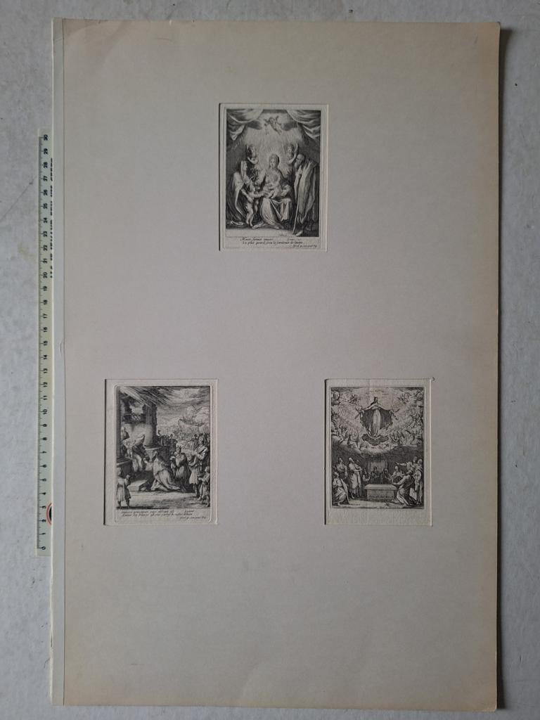 Drie 17de eeuwse etsen van Jacques Callot, Antiek en Kunst, Kunst | Etsen en Gravures, Ophalen of Verzenden, Ets, Met passe-partout