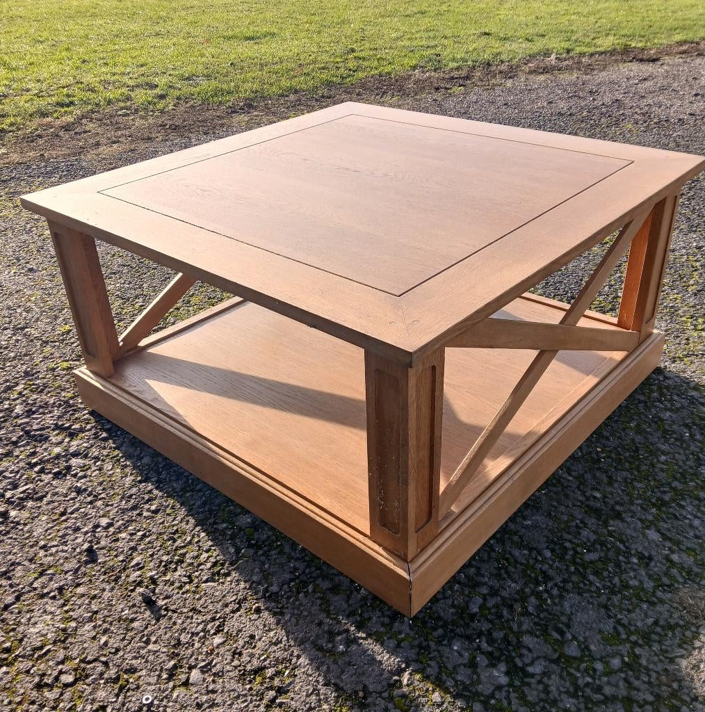 Massief eiken salontafel, Ophalen, 50 tot 100 cm, 50 tot 100 cm, Minder dan 50 cm