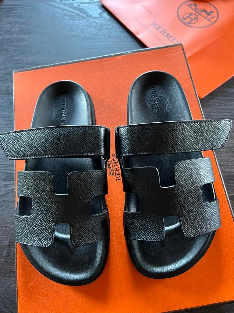 Sandales Epsom noires en Chypre Hermès, Enlèvement ou Envoi, Comme neuf