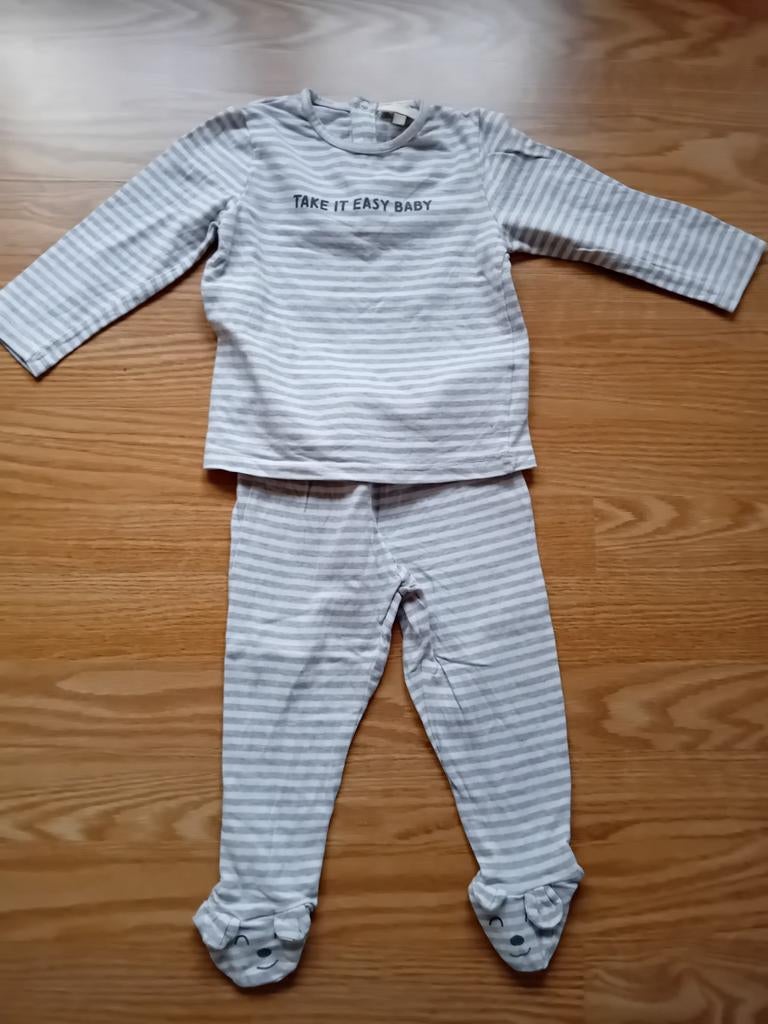 Gestreepte pyjama met voetjes, Enfants & Bébés, BEL&BO, Garçon ou Fille, Enlèvement ou Envoi, Vêtements de nuit ou Sous-vêtements