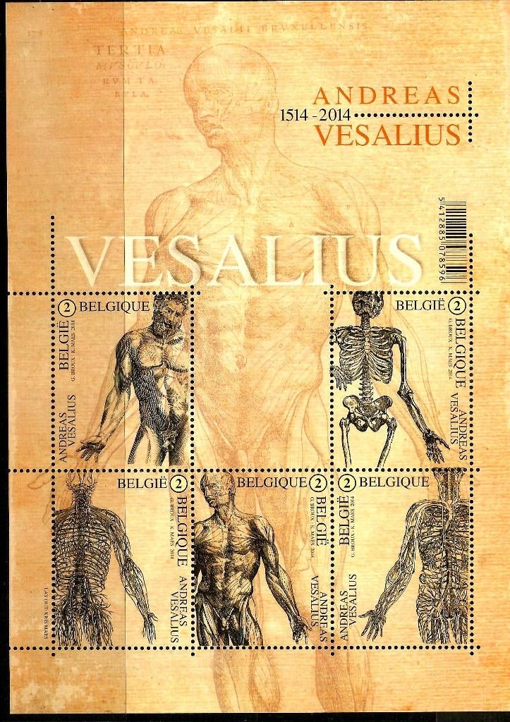 2014 500 Jaar Andreas Vesalius OBP BL215**, Postzegels en Munten, Orginele gom, Ophalen of Verzenden, Zonder stempel, Postfris