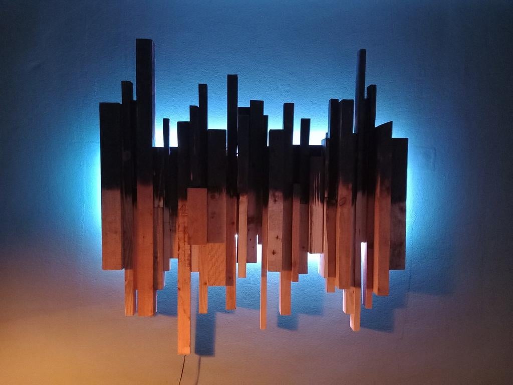 3D Wall art , wandlamp, abstract kunstwerk + ledverlichting, Enlèvement