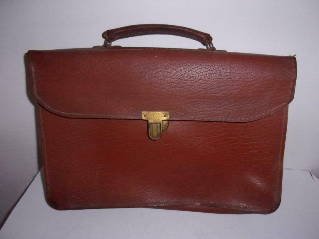vintage lederen aktetas, Minder dan 30 cm, Bruin, Aktetas of Boekentas, Ophalen of Verzenden