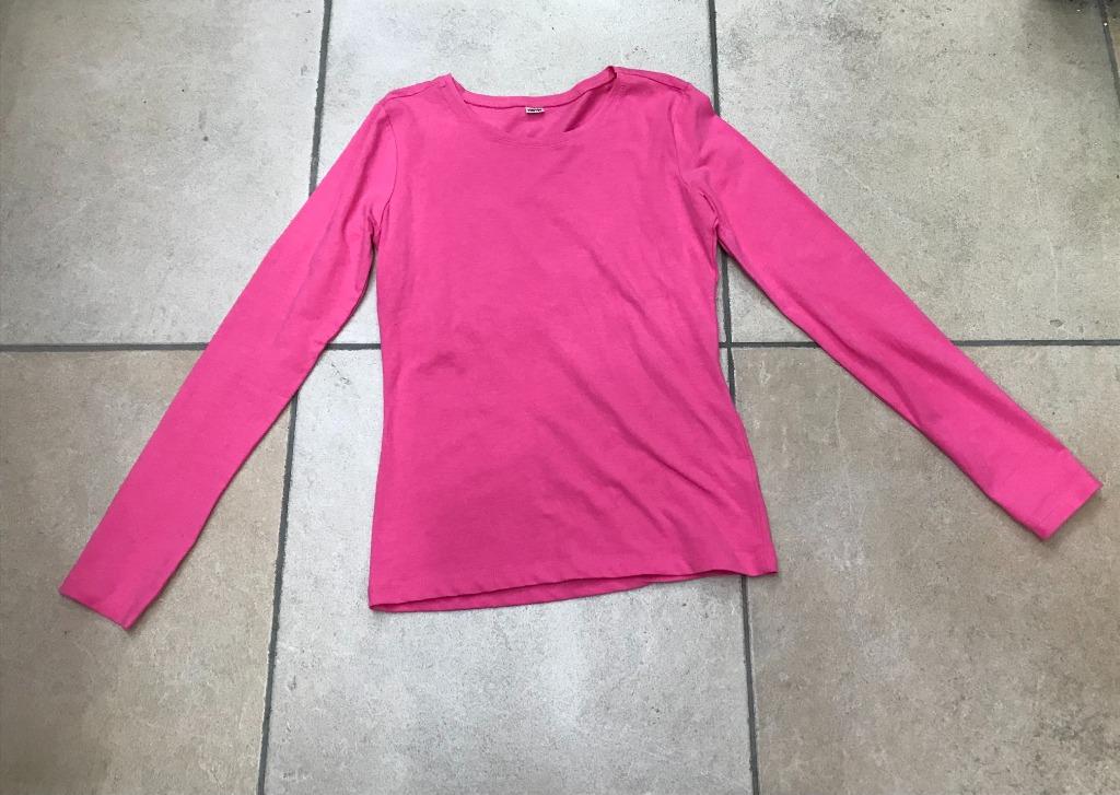 Effen fluo roze T- shirt lange mouwen meisjes, Zeeman, Gebruikt, Shirt of Longsleeve, Verzenden