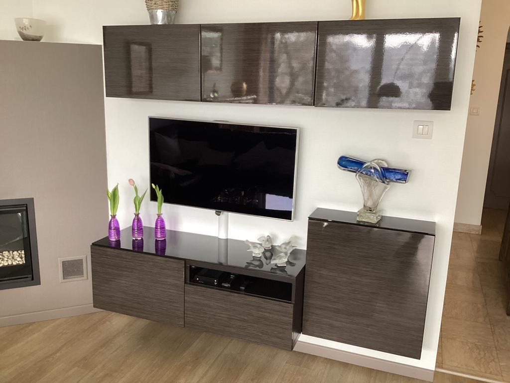 Meuble tv, Ophalen, Overige materialen, 150 tot 200 cm, Zo goed als nieuw