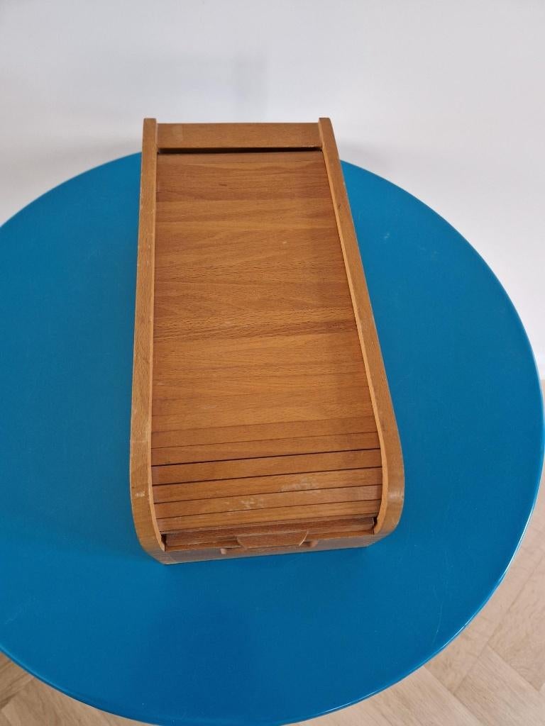 Vintage houten schattig archiefkistje met rolluik, Ophalen