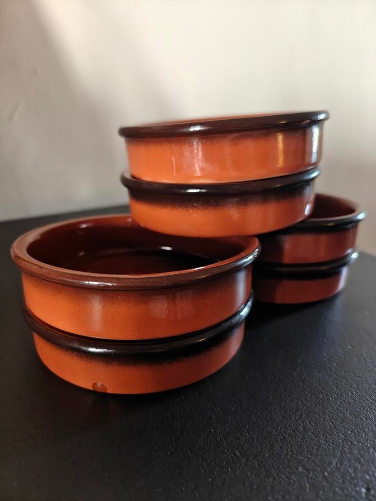 6x Terracotta schaaltje crème brulee / tapas, Ophalen, Zo goed als nieuw